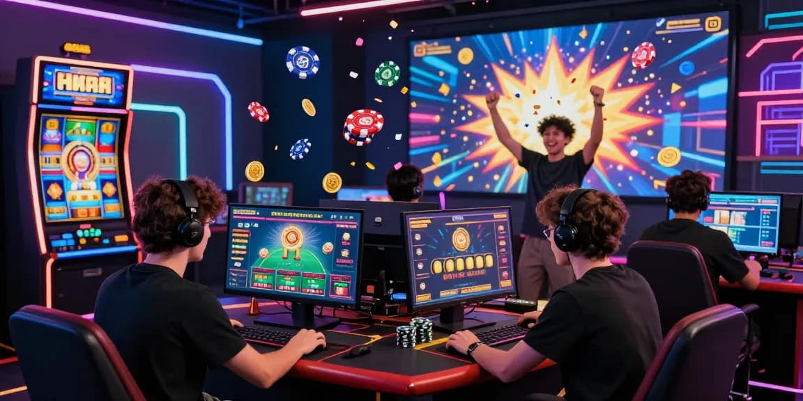 Exciting crypto casino scene with players enjoying immersive online gaming experience.