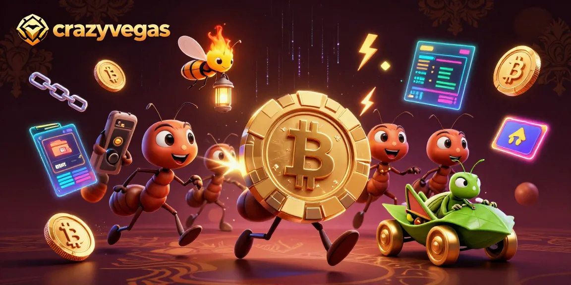 Experience the thrill of crazyvegas with cartoon ants in a heist, driven by energy and excitement