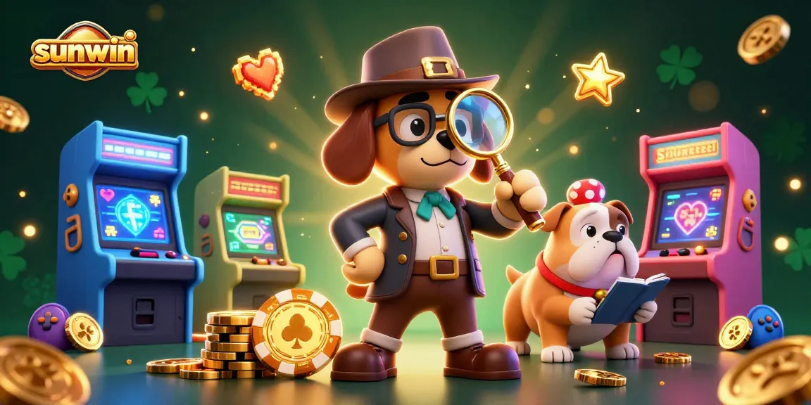 Experience thrills at sunwin with a detective discovering golden poker chips in a vibrant casino