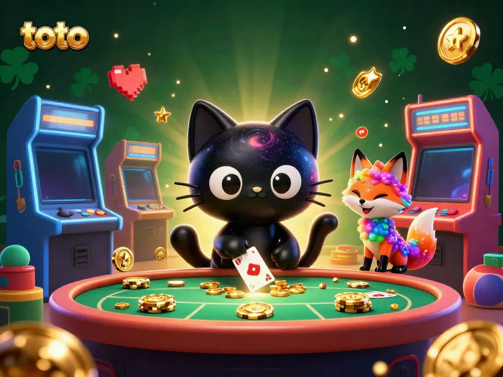 Engage in thrilling casino adventures with Toto, featuring cosmic characters and vibrant gaming elements.