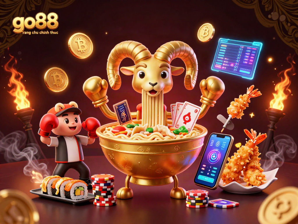 Engage with go88 trang chu chinh thuc in this vibrant 3D casino illustration showcasing dynamic gaming action